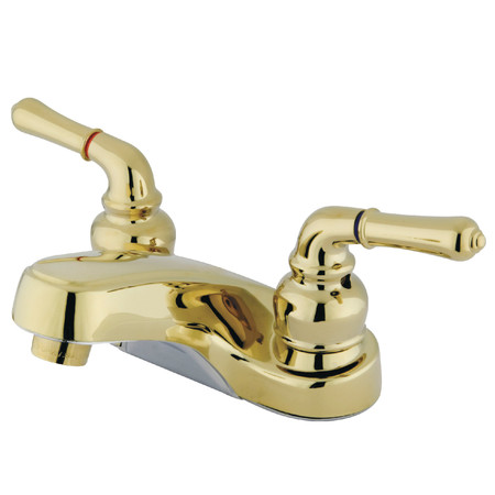 KINGSTON BRASS 4" Centerset Bathroom Faucet, Polished Brass GKB252LP